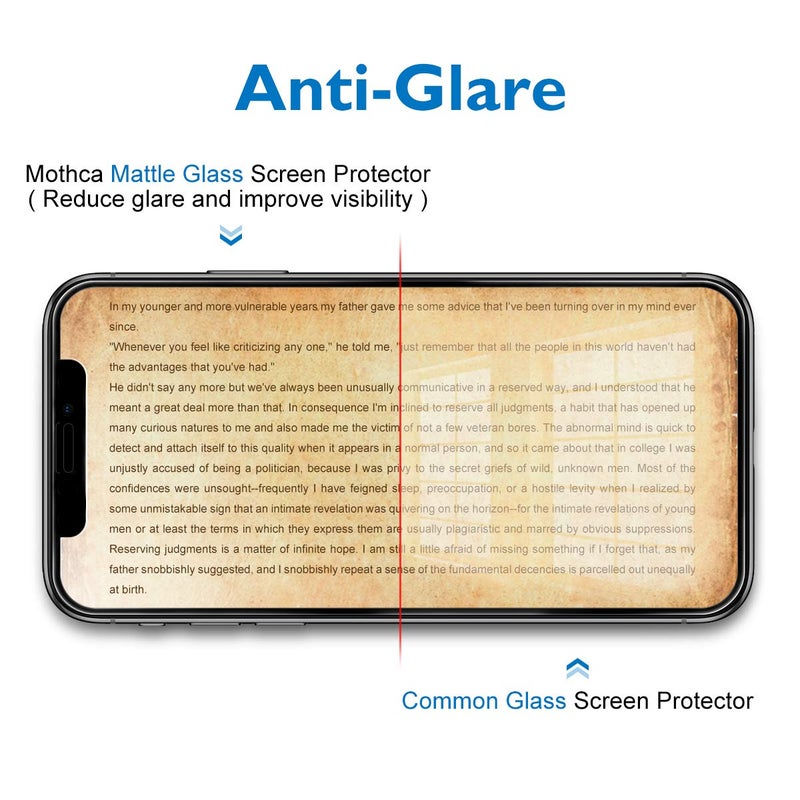 Mothca Matte Glass Screen Protector for iPhone 11 Pro Max/iPhone Xs Max Anti-Glare & Anti-Fingerprint Tempered Glass Clear Film Full Screen Case Friendly Easy Install Bubble Free - Smooth as Silk - Image 4